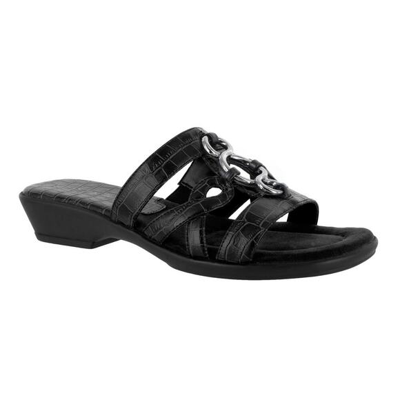 Easy Street Torrid Sandal Black Crocodile Size 11 - Picture 1 of 7